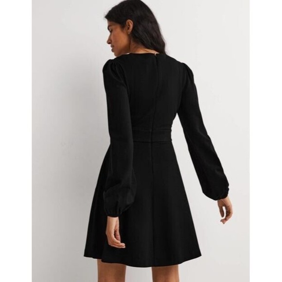 Boden Black V-Neck Jersey Tea Casual Dress NWT Sz 10 - Picture 3 of 11